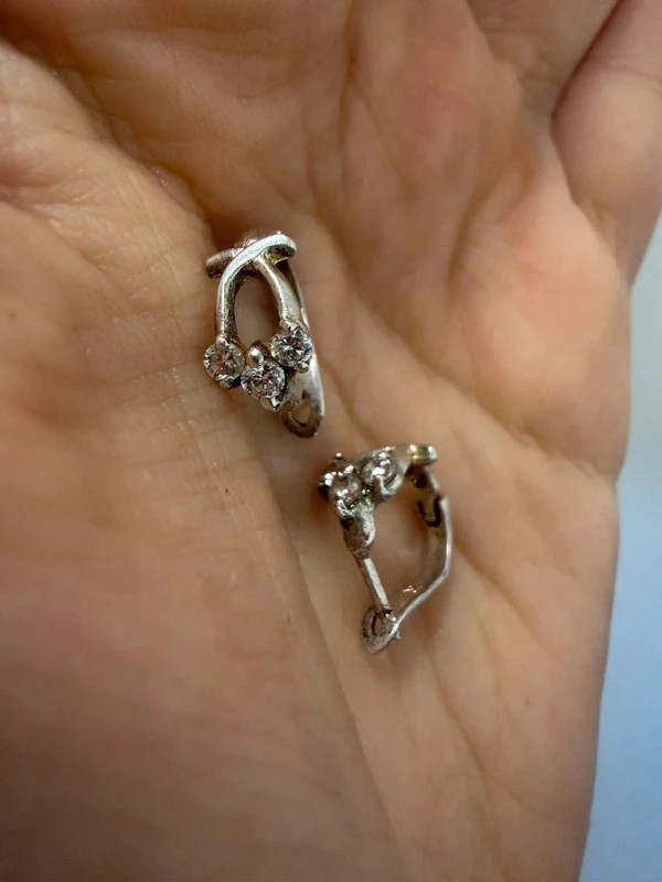 Sterling silver earrings CZ#40
