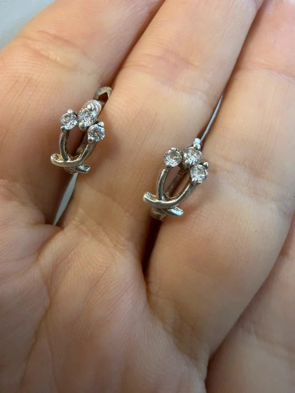 Sterling silver earrings CZ#40