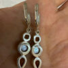 Silver earrings with citrine and pearls#43