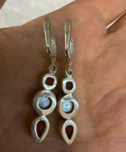 Silver earrings with citrine and pearls