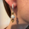 Silver earrings with citrine and pearls#43