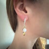 Silver earrings with citrine and pearls#43