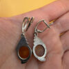 Baltic Amber sterling silver earrings #153