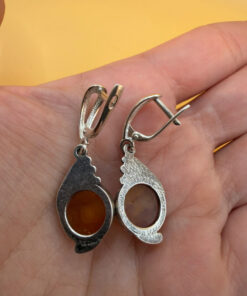 Baltic Amber sterling silver earrings #153