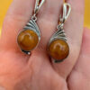 Baltic Amber sterling silver earrings #153