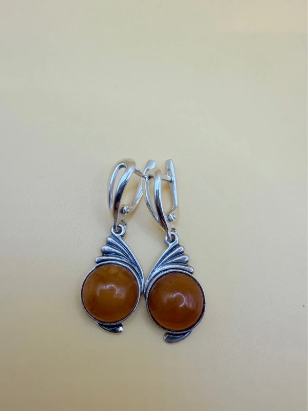 Baltic Amber sterling silver earrings #153