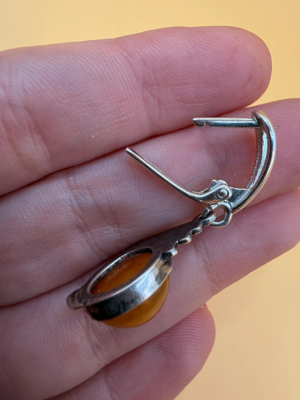 Baltic Amber sterling silver earrings #153