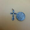Vintage sterling silver cross “ safe and protect” #43