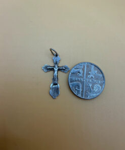 Vintage sterling silver cross “ safe and protect” #43