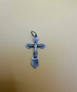 Vintage sterling silver cross “ safe and protect” #43