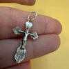 Vintage sterling silver cross “ safe and protect” #43