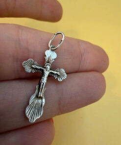 Vintage sterling silver cross “ safe and protect”