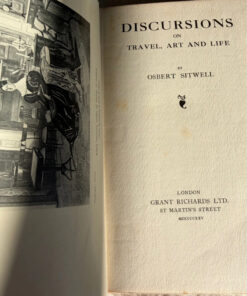 first edition, “discursions”, osbert sitwell, pub. grant richards 1925