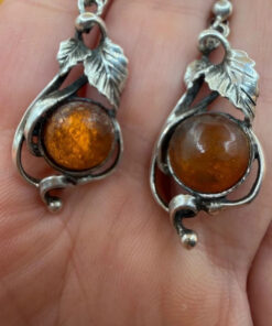 New Sterling silver amber earrings weight 5.73#43
