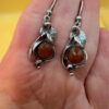 New Sterling silver amber earrings weight 5.73#43