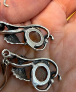 New Sterling silver amber earrings weight 5.73