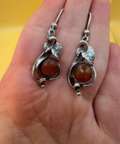 New Sterling silver amber earrings weight 5.73#43