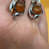 New Sterling silver amber earrings weight 5.73#43