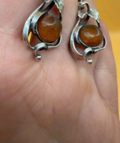 New Sterling silver amber earrings weight 5.73