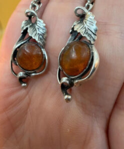 New Sterling silver amber earrings weight 5.73