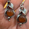 New Sterling silver amber earrings weight 5.73#43