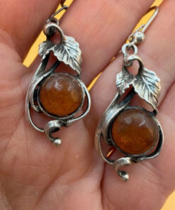 New Sterling silver amber earrings weight 5.73