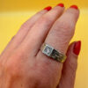 Uk size T , sterling silver ring with CZ #43