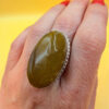 Yellow Mookaite 925 Silver Plated Ring Uk size P