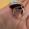 Yellow Mookaite 925 Silver Plated Ring Uk size P
