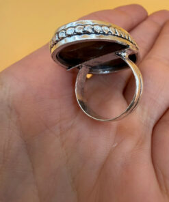 Yellow Mookaite 925 Silver Plated Ring Uk size P