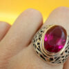 Soviet sterling silver ring with ruby Uk size O1/2
