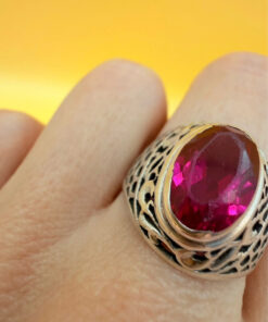 Soviet sterling silver ring with ruby Uk size O1/2
