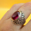 Soviet sterling silver ring with ruby Uk size O1/2