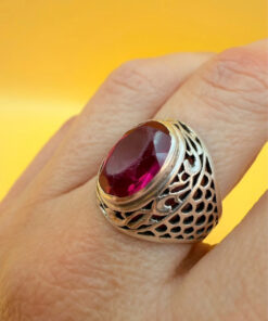 Soviet sterling silver ring with ruby Uk size O1/2