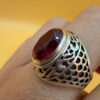 Soviet sterling silver ring with ruby Uk size O1/2
