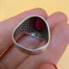 Soviet sterling silver ring with ruby Uk size O1/2