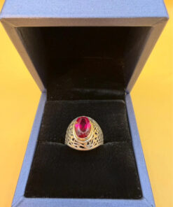 Soviet sterling silver ring with ruby Uk size O1/2