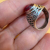 Soviet sterling silver ring with ruby Uk size O1/2
