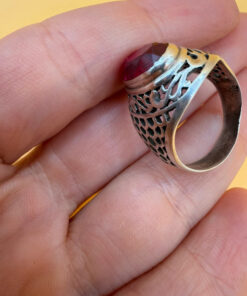 Soviet sterling silver ring with ruby Uk size O1/2