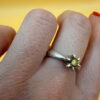 A silver ring with a natural peridot, size N #37