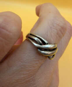 An unusual silver ring, size J