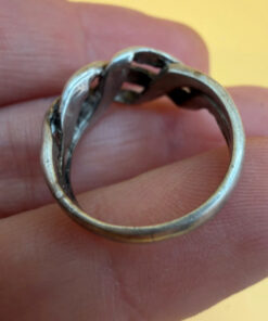 An unusual silver ring, size J