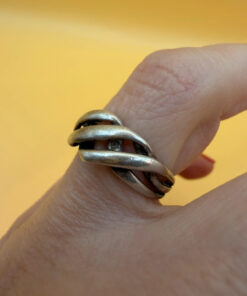 An unusual silver ring, size J