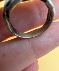 An unusual silver ring, size J