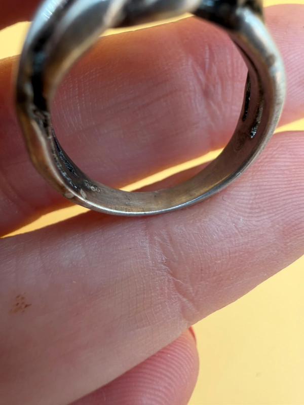 An unusual silver ring, size J#36