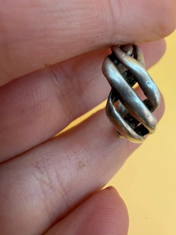 An unusual silver ring, size J#36
