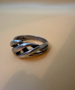 An unusual silver ring, size J