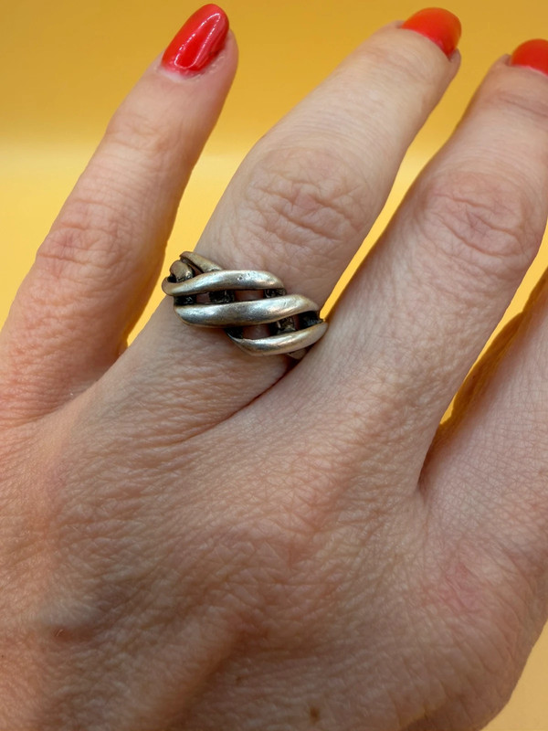 An unusual silver ring, size J#36