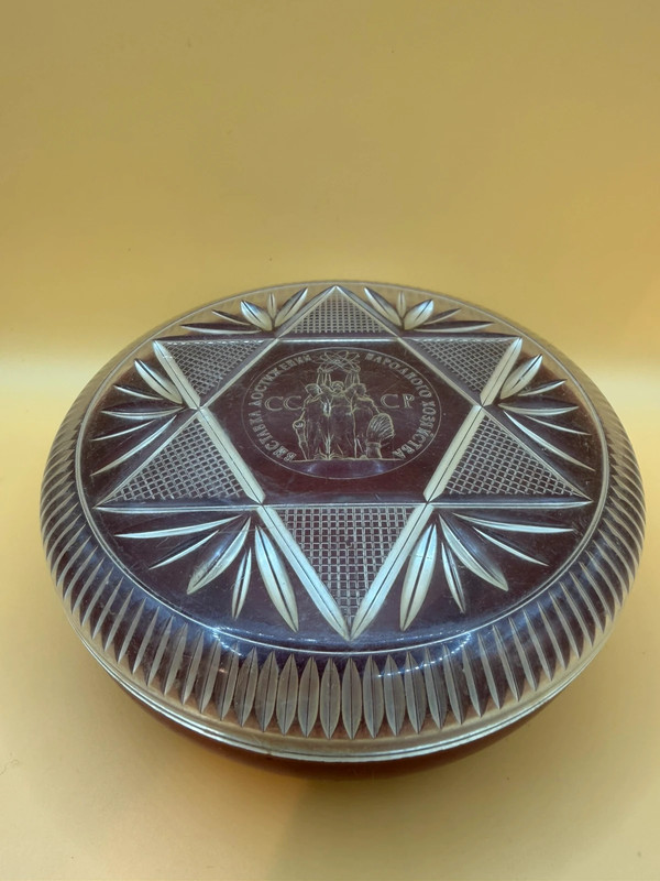 Rare Vintage Soviet Expo Exhibition Jewelry Box Plastic USSR 1960s