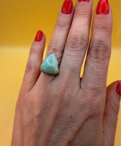 Hememorphite Larimar 925 Silver Plated Ring Uk size L1/2